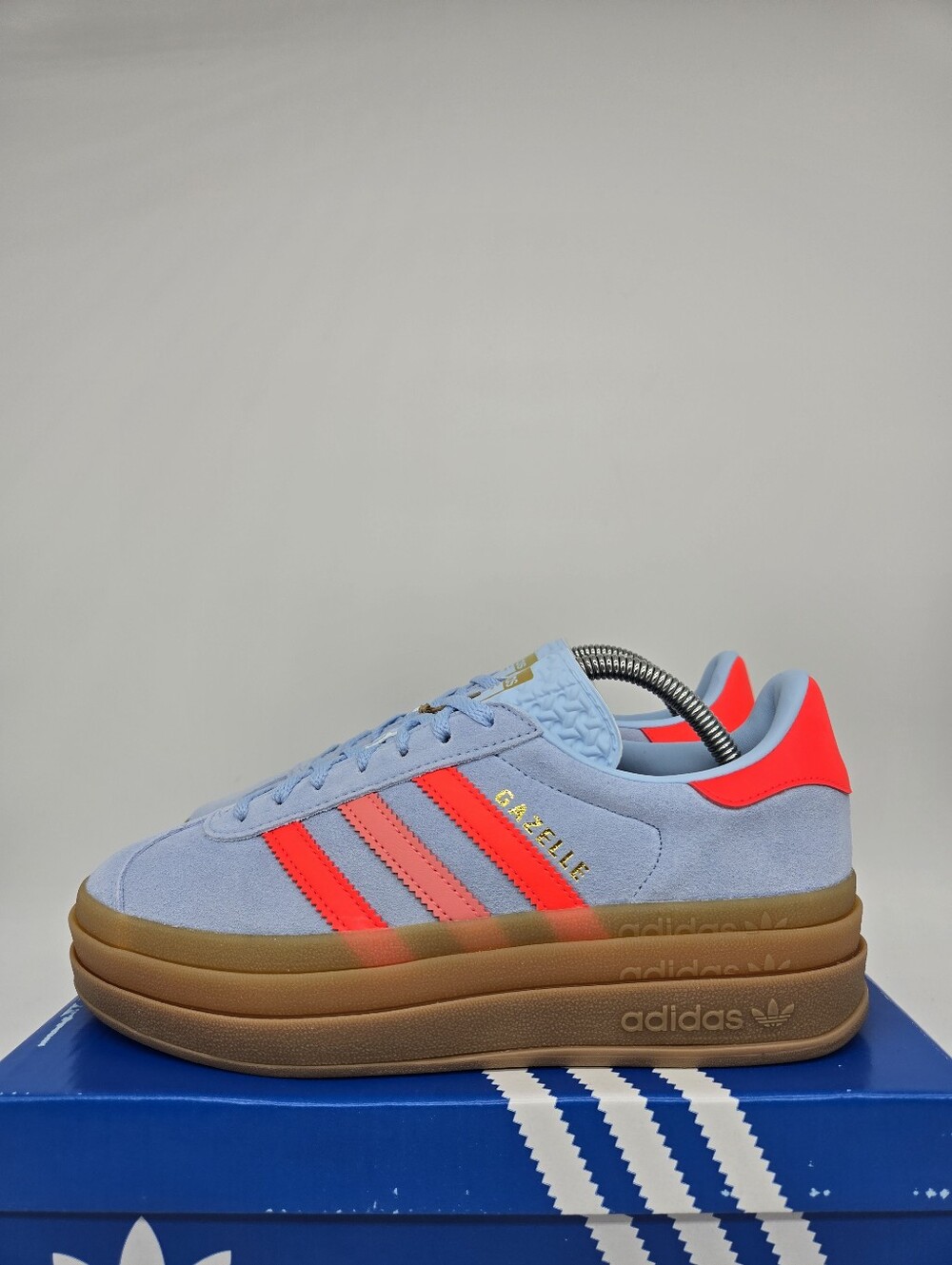 adidas Gazelle Bold JR5950 Clear Sky Solar Red Shoes Women's Size 7.5